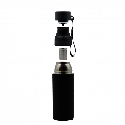 Термобутылка Button Black, черная