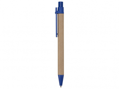 Ручка картонная шариковая Эко 3.0, синяя, вид сбоку