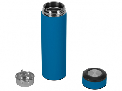 Термос Confident с покрытием soft-touch, синий