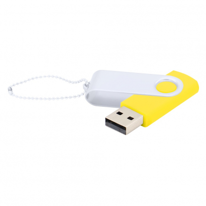 Флешка Designer To Go 2.0 USB, 16Gb, желтая с белым