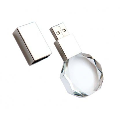 Флешка Diamond c подсветкой, белая, в открытом виде