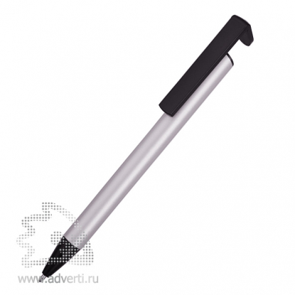 Ручка-подставка шариковая Кипер Металл, серебристая