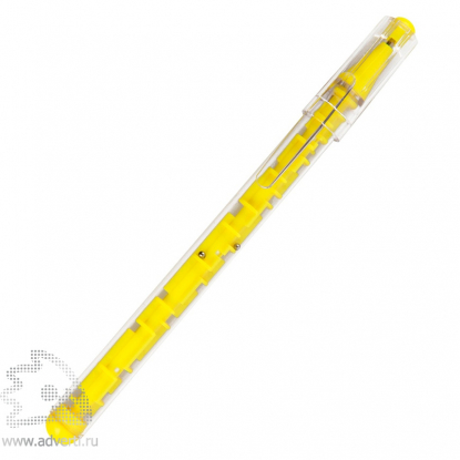 Ручка шариковая Лабиринт, желтая