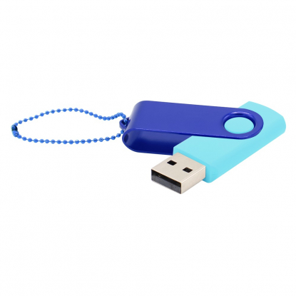 Флешка Designer To Go 2.0 USB, 16Gb, бирюзовая с синим