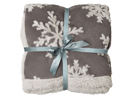 Плед Snowflake новогодний с капюшоном