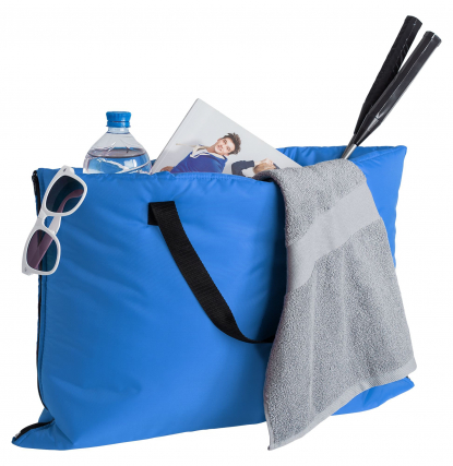 Пляжная сумка-трансформер Camper Bag, синяя, пример исопльзования