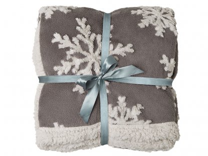 Плед Snowflake новогодний с капюшоном