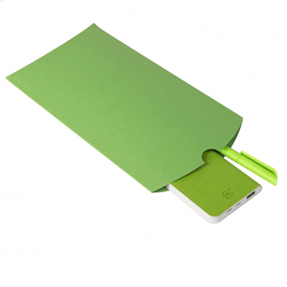 Коробка подарочная Pack, светло-зелёная, пример использования