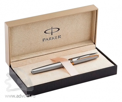Перьевая ручкаParker Sonnet Stainless Steel GT, подарочный футляр