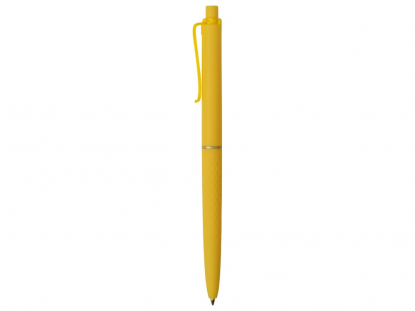 Ручка пластиковая soft-touch шариковая Plane, желтая, вид сбоку