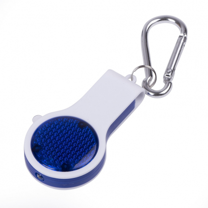 Свисток с фонариком и светоотражателем Floykin на карабине, синий