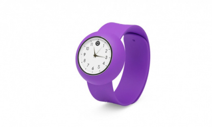 Силиконовые слэп-часы, комбирированные, тёмно-фиолетовые
