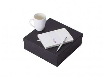 Подарочный наборCOLOR IT с блокнотом, металлической ручкой и кружкой, белый