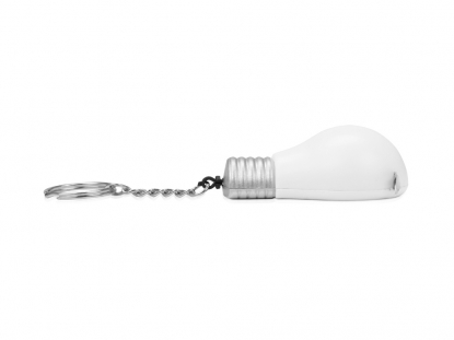 Брелок-рулетка для ключей Лампочка, 1м, белая, вид сбоку