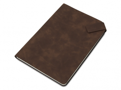 Блокнот А5 с магнитным клапаном в гибкой обложке Chaplin, коричневый