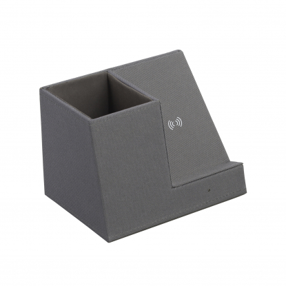 Карандашница Cool Gray с беспроводным зарядным устройством