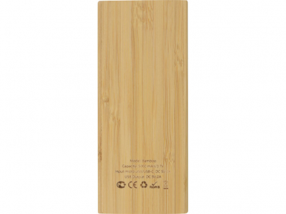 Внешний аккумулятор из бамбука Bamboo, 5000 mAh