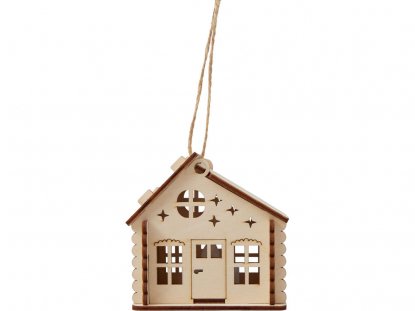 Деревянная подвеска на елку с подсветкой Lumihut