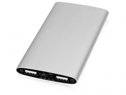 Портативное зарядное устройство Мун, 4400 mAh, серебристое