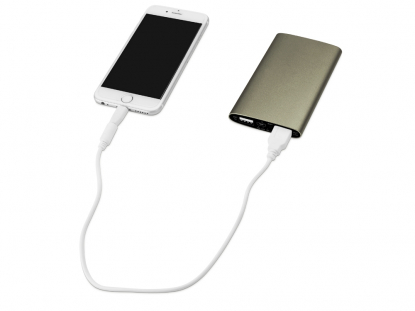 Портативное зарядное устройство Мун, 4400 mAh, бронзовое, пример работы
