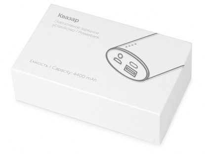 Портативное зарядное устройство Квазар 4400 mAh, коробка
