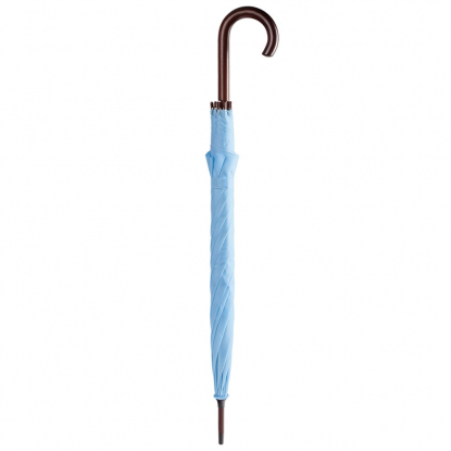 Зонт-трость Standard, голубой, в сложенном виде