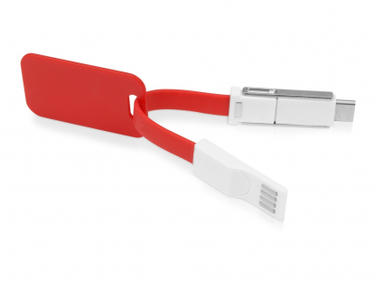 Зарядный кабель Charge-it 3 в 1, красный, вид сбоку