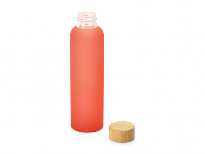 Стеклянная бутылка с бамбуковой крышкой Foggy, красная