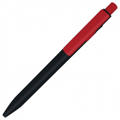 Ручка шариковая Ravena Color, черная с красным клипом