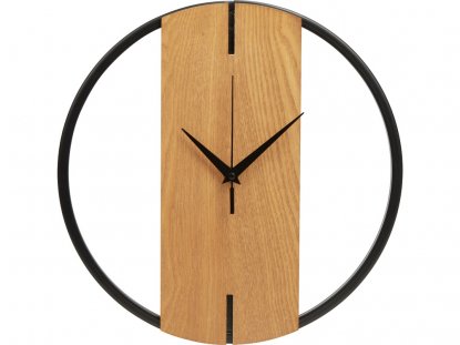 Деревянные часы с металлическим ободом Time Wheel