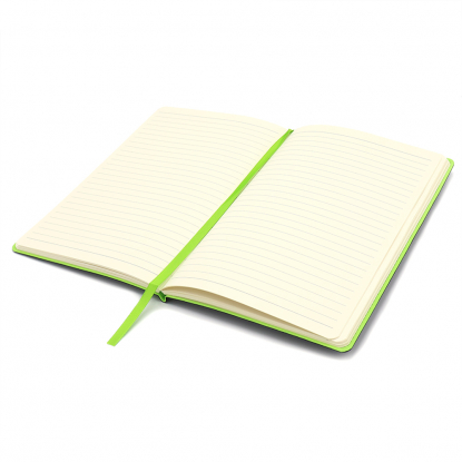 Блокнот A5 Blackjack чёрный с цветной окантовкой, черный с зеленым