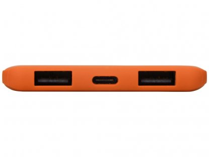 Портативное зарядное устройство Reserve с USB Type-C, 5000 mAh, оранжевое, вход USB