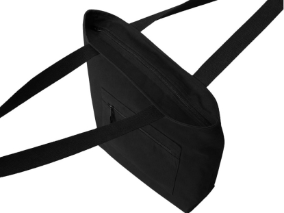 Сумка на молнии Zipper Neo из хлопка 280 г c карманом на молнии спереди, черная