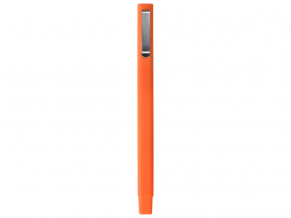 Ручка шариковая пластиковая Quadro Soft, оранжевая, вид сзади