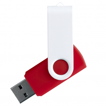 Флешка TWIST WHITE CLIP COLOR 3.0, красная