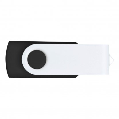 Флешка TWIST WHITE CLIP COLOR 3.0, чёрная