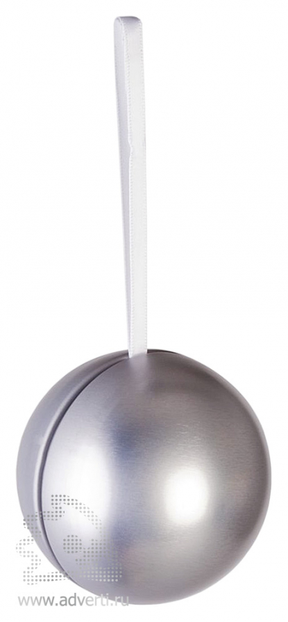 Елочный шар — шкатулка для подарка, серебристый