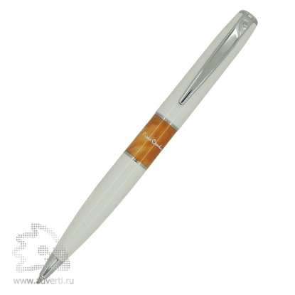 Шариковая ручка Libra White, белая с оранжевым