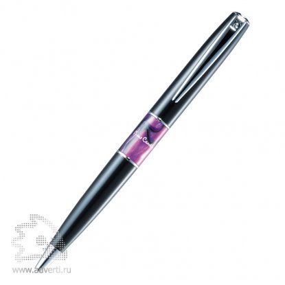 Шариковая ручка Libra Black, чёрная с фиолетовым