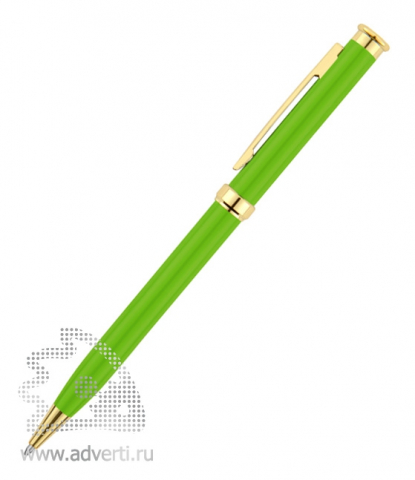 Ручка шариковая Голд Сойер, зелёная, вид сбоку