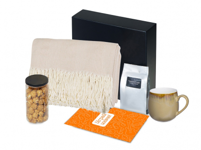 Подарочный набор Re:y. Haven с пледом, кружкой и чаем, бежевый