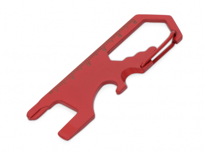 Мультиинструмент Carabiner, красный, вид сбоку