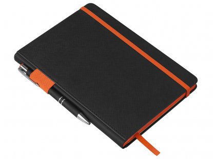 Бизнес блокнот А5 Босси Джуниор, черный с оранжевым