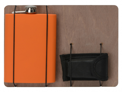 Подарочный набор с флягой и мультитулом Путешественник, оранжевый