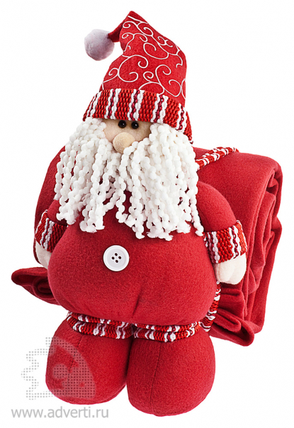 Дед Мороз с пледом, красный
