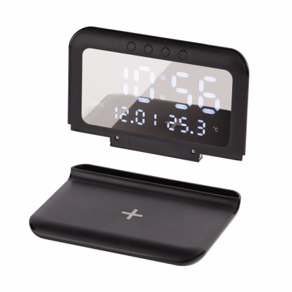 Настольные часы Smart Time с беспроводным ЗУ, будильником и термометром, со съёмным дисплеем