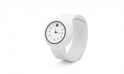 Силиконовые слэп-часы, комбирированные, белые