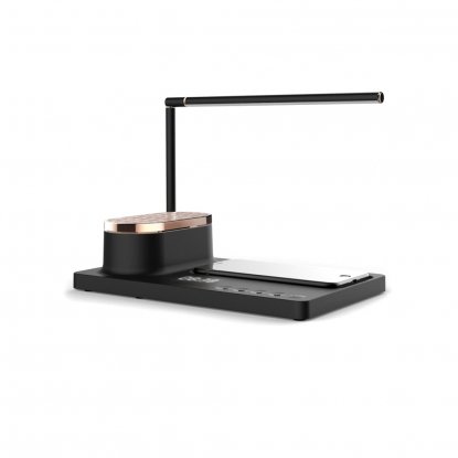 Настольная лампа Volando c колонкой, беспроводной зарядкой и дисплеем