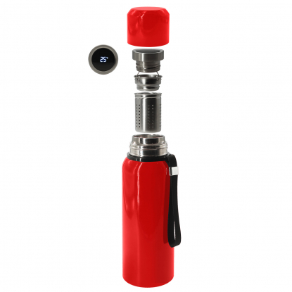 Термос S-travel с датчиком температуры, красный