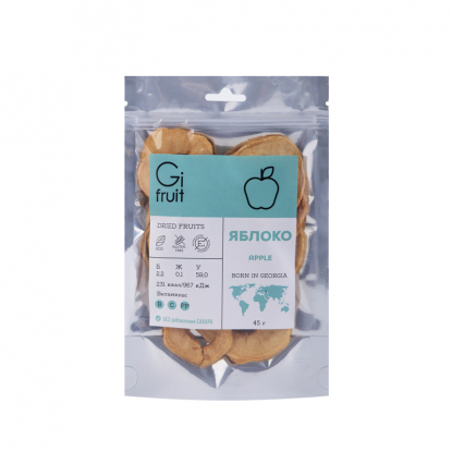 Фрукты сушеные Яблоко, пакеты Дой Пак 135х205 мм